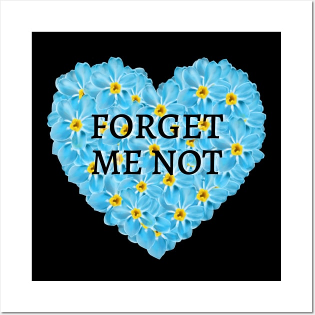 Forget Me Not Flower Heart Wall Art by Eveka